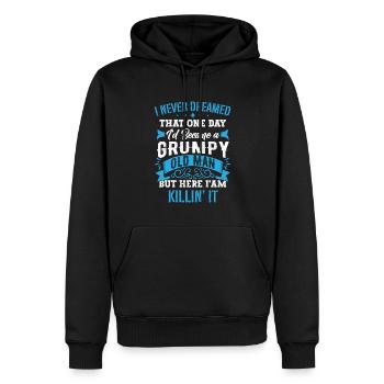 Grandpa Grandfather Pensioner Become A Grumpy Old Man - Men’s Premium Organic Hoodie - black - Front - Nico (187cm)