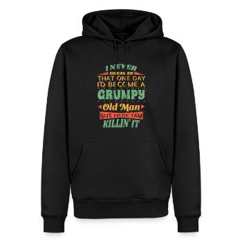 Opa Großvater Ruhestand Become A Grumpy Old Man - Männer Premium Bio Hoodie - Schwarz - Vorne - Nico (187cm)