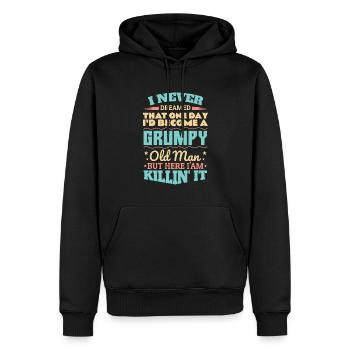 Grand-père grand-père à la retraite Devenez un vieil homme - Sweat à capuche Premium bio Homme - noir - Devant - Nico (187cm)