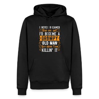 Idée de cadeau grand-père grand-père Devenez un vieil homme - Sweat à capuche Premium bio Homme - noir - Devant - Nico (187cm)