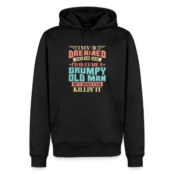 Grand-père grand-père à la retraite Devenez un vieil homme - Sweat à capuche Premium bio Homme - noir - Devant - Nico (187cm)