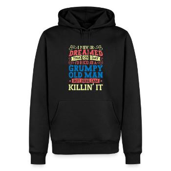 Grandpa Grandfather Pensioner Become A Grumpy Old Man - Men’s Premium Organic Hoodie - black - Front - Nico (187cm)