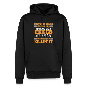 Grandpa Grandfather Pensioner Become A Grumpy Old Man - Men’s Premium Organic Hoodie - black - Front - Nico (187cm)
