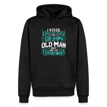 Opa Großvater Rentner Become A Grumpy Old Man - Sweat à capuche Premium bio Homme - noir - Devant - Nico (187cm)