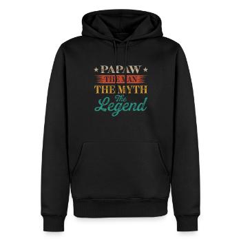 Papa Grand-père Père Idée Cadeau Papaw Dire Humour - Sweat à capuche Premium bio Homme - noir - Devant - Nico (187cm)