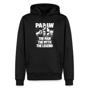 Papa Geschenkidee Papaw Spruch Vater Sohn - Männer Premium Bio Hoodie - Schwarz - Vorne - Nico (187cm)