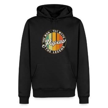 Papa Grand-père Idée Cadeau Papaw Dire Humour Père - Sweat à capuche Premium bio Homme - noir - Devant - Nico (187cm)
