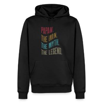 Papa Opa Spruch Papaw The Man The Myth The Legend - Männer Premium Bio Hoodie - Schwarz - Vorne - Nico (187cm)