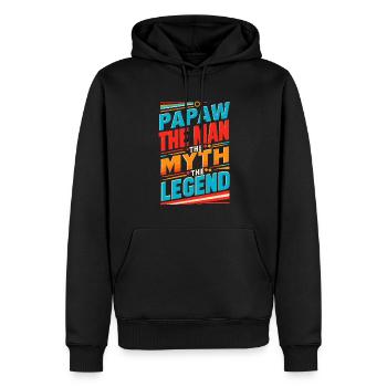 Papa Vater Opa Geschenkidee Papaw Spruch Humor - Männer Premium Bio Hoodie - Schwarz - Vorne - Nico (187cm)