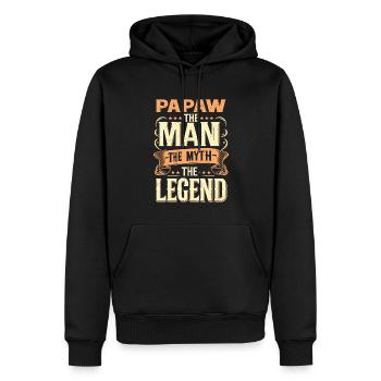 Papa Vater Opa Geschenkidee Papaw Spruch Humor - Männer Premium Bio Hoodie - Schwarz - Vorne - Nico (187cm)