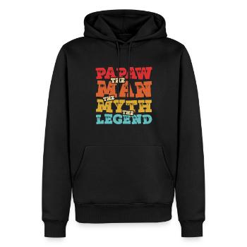 Papa Vater Opa Geschenkidee Papaw Spruch Humor - Männer Premium Bio Hoodie - Schwarz - Vorne - Nico (187cm)