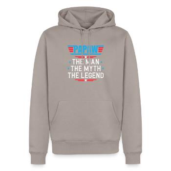 Papa Vater Opa Geschenkidee Papaw Spruch Humor - Männer Premium Bio Hoodie - Taupe - Vorne - Nico (187cm)
