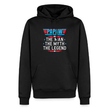 Papa Vater Opa Geschenkidee Papaw Spruch Humor - Männer Premium Bio Hoodie - Schwarz - Vorne - Nico (187cm)