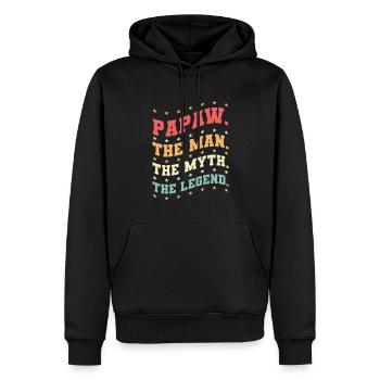 Papa Père Grand-père Idée Cadeau Papaw Dire Humour - Sweat à capuche Premium bio Homme - noir - Devant - Nico (187cm)