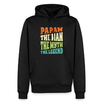 Papa Vater Opa Geschenkidee Papaw Spruch Humor - Männer Premium Bio Hoodie - Schwarz - Vorne - Nico (187cm)