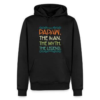 Papa Vater Opa Geschenkidee Papaw Spruch Humor - Männer Premium Bio Hoodie - Schwarz - Vorne - Nico (187cm)