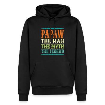 Papa Vater Opa Geschenkidee Papaw Spruch Humor - Männer Premium Bio Hoodie - Schwarz - Vorne - Nico (187cm)
