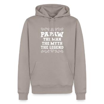 Dad Father Grandpa Gift Idea Papaw Saying Humor - Men’s Premium Organic Hoodie - taupe - Front - Nico (187cm)