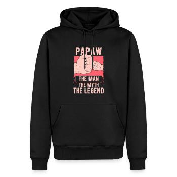 Papa Vater Opa Geschenkidee Papaw Spruch Humor - Männer Premium Bio Hoodie - Schwarz - Vorne - Nico (187cm)