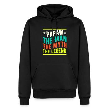 Papa Vater Opa Geschenkidee Papaw Spruch Retro - Männer Premium Bio Hoodie - Schwarz - Vorne - Nico (187cm)