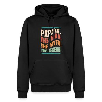 Papa Vater Opa Geschenkidee Papaw Spruch Humor - Männer Premium Bio Hoodie - Schwarz - Vorne - Nico (187cm)
