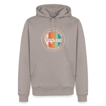 Papa Vater Opa Geschenkidee Papaw Spruch Retro - Männer Premium Bio Hoodie - Taupe - Vorne - Nico (187cm)