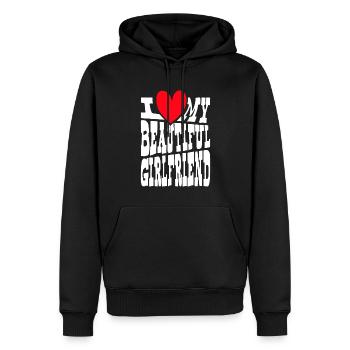 Paare Liebe Herz Freund Geschenkidee Beziehung - Männer Premium Bio Hoodie - Schwarz - Vorne - Nico (187cm)