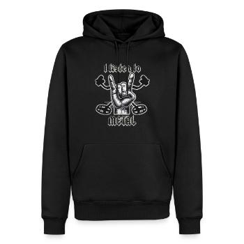 I Hear to Metal - Zeichen der Hörner - Männer Premium Bio Hoodie - Schwarz - Vorne - Nico (187cm)