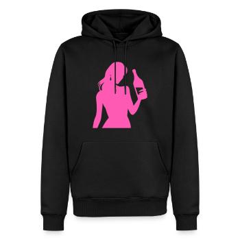 Femme Fête Silhouette Boisson - Sweat à capuche Premium bio Homme - noir - Devant - Nico (187cm)
