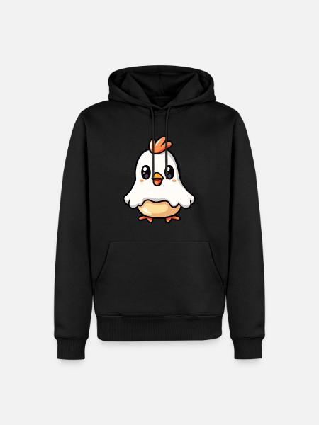 Chicken Halloween Comic Ghost - Men’s Premium Organic Hoodie - black