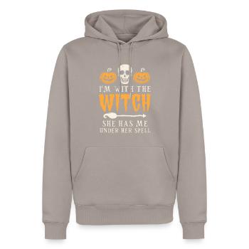 Halloween Hommes Costume Humour Drôle Dire Tenue - Sweat à capuche Premium bio Homme - taupe - Devant - Nico (187cm)