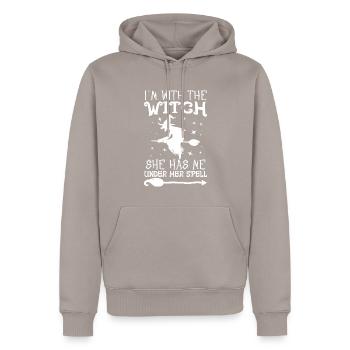 Halloween Hommes Costume Humour Drôle Dire Tenue - Sweat à capuche Premium bio Homme - taupe - Devant - Nico (187cm)