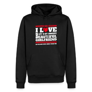 Ich Liebe Meine Freundin Paare Freund Geschenkidee - Männer Premium Bio Hoodie - Schwarz - Vorne - Nico (187cm)