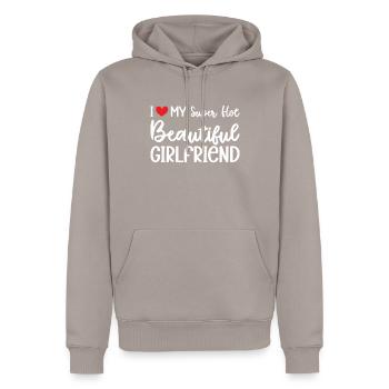 Ich Liebe Meine Freundin Paare Freund Geschenkidee - Männer Premium Bio Hoodie - Taupe - Vorne - Nico (187cm)