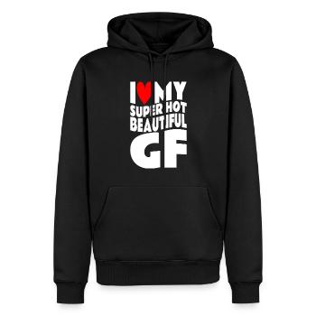 Ich Liebe Meine Freundin Paare Freund Geschenkidee - Männer Premium Bio Hoodie - Schwarz - Vorne - Nico (187cm)