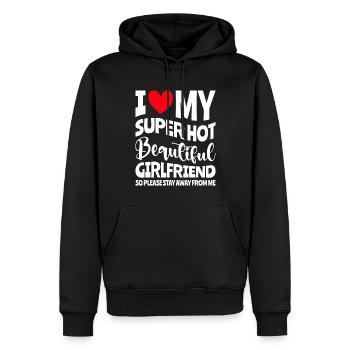 Ich Liebe Meine Freundin Paare Freund Geschenkidee - Männer Premium Bio Hoodie - Schwarz - Vorne - Nico (187cm)
