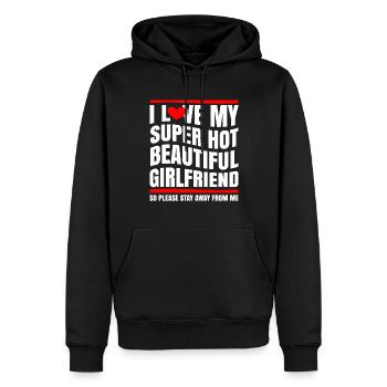 Ich Liebe Meine Freundin Paare Freund Geschenkidee - Männer Premium Bio Hoodie - Schwarz - Vorne - Nico (187cm)