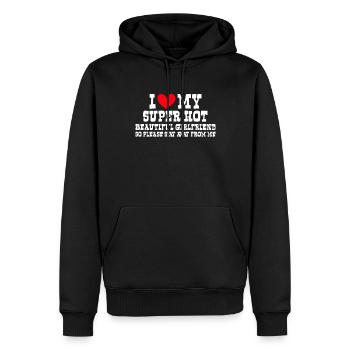Ich Liebe Meine Freundin Paare Freund Geschenkidee - Männer Premium Bio Hoodie - Schwarz - Vorne - Nico (187cm)