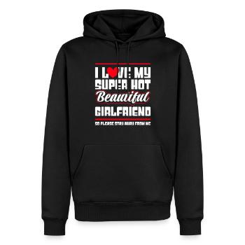 Ich Liebe Meine Freundin Paare Freund Geschenkidee - Männer Premium Bio Hoodie - Schwarz - Vorne - Nico (187cm)