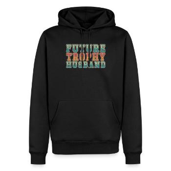 Husband Groom Marriage Engagement Gift Idea - Men’s Premium Organic Hoodie - black - Front - Nico (187cm)