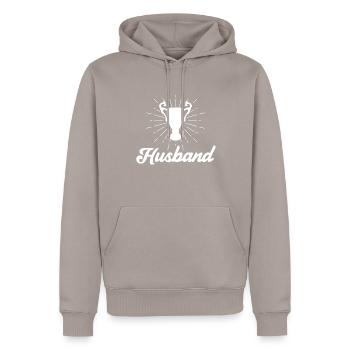 Ehemann Ehe Männer Geschenkidee Heirat Hochzeit - Männer Premium Bio Hoodie - Taupe - Vorne - Nico (187cm)