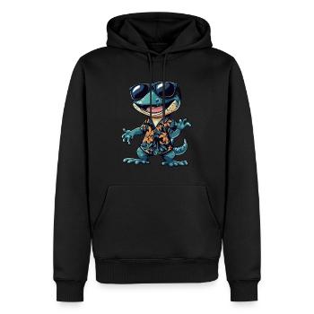 Echse Comic Lustig Sommer - Männer Premium Bio Hoodie - Schwarz - Vorne - Nico (187cm)