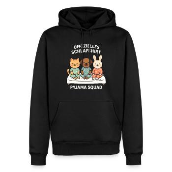 Pyjama Squad Sleep Shirt - Men’s Premium Organic Hoodie - black - Front - Nico (187cm)