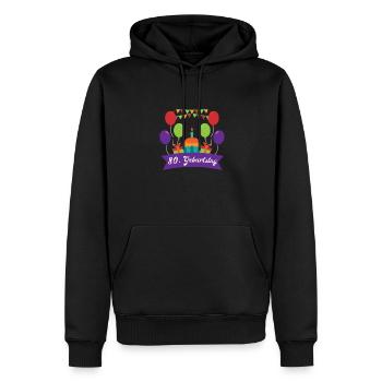 80 Geburtstag - Männer Premium Bio Hoodie - Schwarz - Vorne - Nico (187cm)