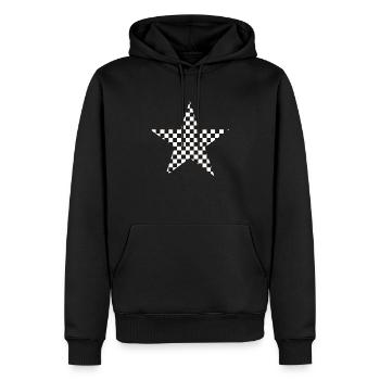 Ska Star - Männer Premium Bio Hoodie - Schwarz - Vorne - Nico (187cm)