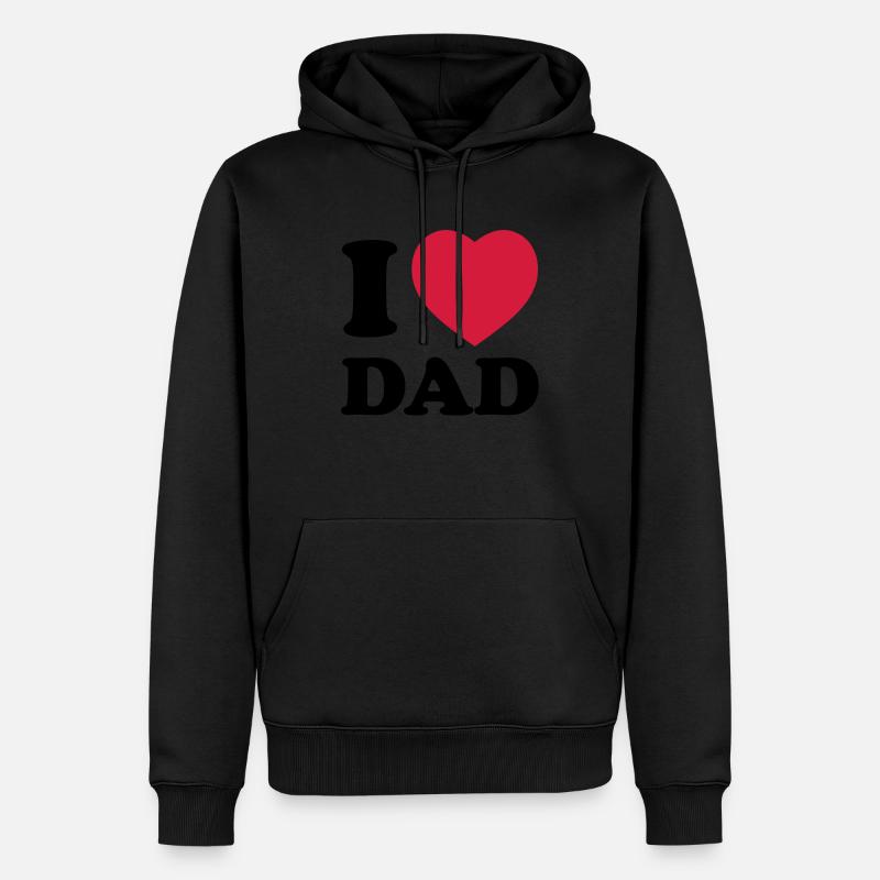 i_love_dad - Premium luomulaatuinen miesten huppari - musta