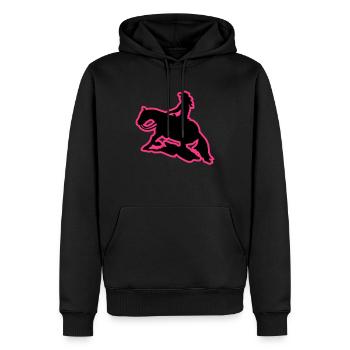 Équitation Western femme glissement arrêt curseur - Sweat à capuche Premium bio Homme - noir - Devant - Nico (187cm)