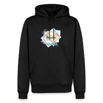 beach, beach - Men’s Premium Organic Hoodie - black - Front - Nico (187cm)