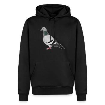 Pigeon oiseau dessin Ornithologue Amis des Oiseaux - Sweat à capuche Premium bio Homme - noir - Devant - Nico (187cm)