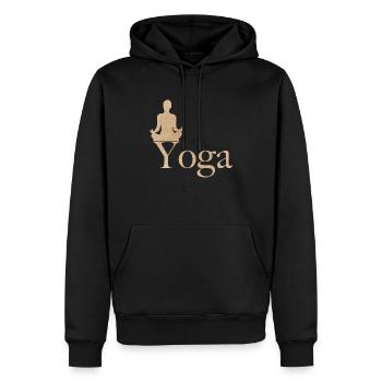 Yoga - Sweat à capuche Premium bio Homme - noir - Devant - Nico (187cm)